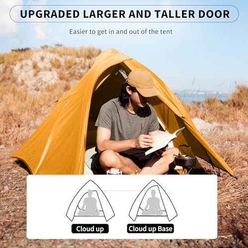 Naturehike Cloud-Up 2 Person Tent Lightweight Backpacking Tent with Footprint - Free Standing Ultralight Camping Hiking Ba...