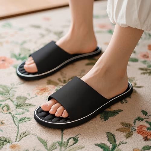 Slippers for Women and Men Non Slip Quick Dry Open Toe Soft Slides Thick Sole Sandals for Bathroom Pool Beach House Outdoo...