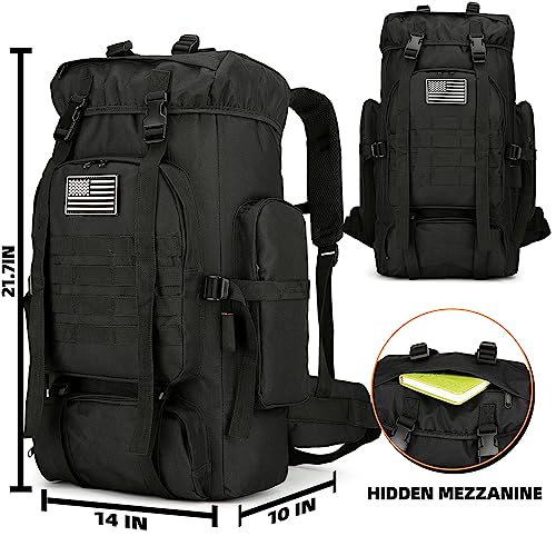 Bkcmy 45L Hiking Backpack Waterproof Travel Backpack Lightweight Outdoor Daypack Camping Backpack for Men Women (Black)
