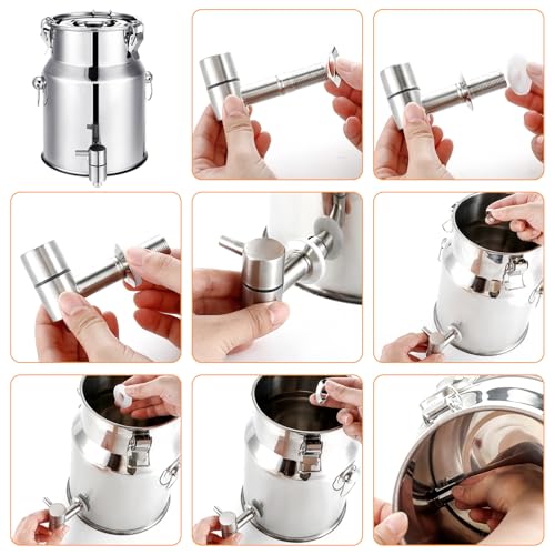 Tioncy Stainless Steel Water Dispenser 1.3 gallon Countertop Drink Dispenser with Spigot and Airtight Lid for Up To 5 Gall...