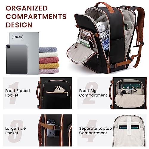 LOVEVOOK 40L Large Travel Backpack for Women Men, 17 Inch Carry on Backpack for Traveling on Airplane, Personal Item Bag A...
