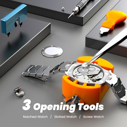 JOREST Watch Battery Replacement Kit, Watch Repair Screwdriver, Watch Band Replacement tool, Watch Wrench Back Remover, Wa...