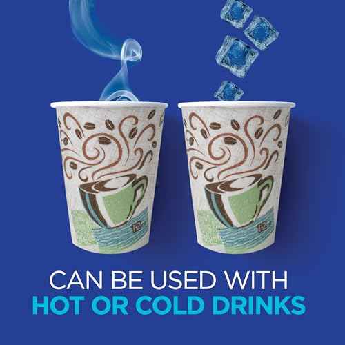 Dixie PerfecTouch 10 oz Paper Coffee Cups By GP PRO, Coffee Haze Design, 500 Count (25 Disposable Cups Per Sleeve, 20 Sleeves Per Case), 5310DX