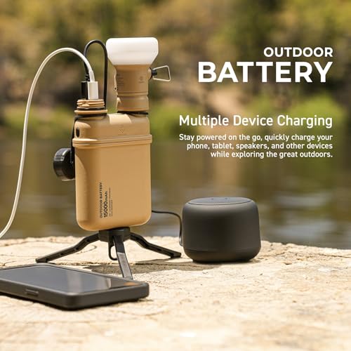 ELECOM NESTOUT Rugged Power Bank, 15000mAh Outdoor Charger, 32W USB C Fast Charging PD, Waterproof IP67, Heavy Duty Shockp...