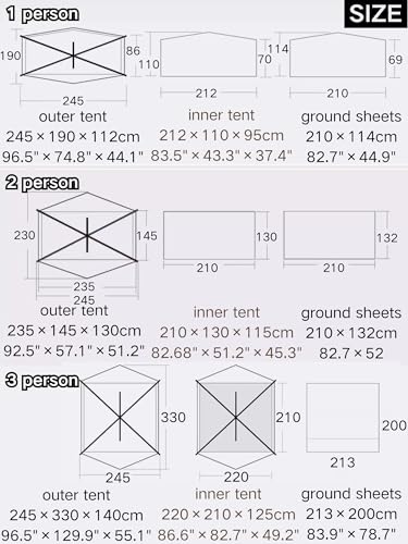 3F UL Gear Taiji 1 Person Tent for Camping, Ultralight 3 Season 5000mm+ Waterproof Backpacking Tent, Easy Set up Solo Camp...