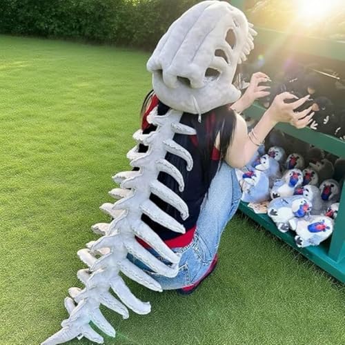 Dinosaur Skeleton Costume SetSpinosaurus-Style Dino Outfit – 3D Skull Headpiece & Spine for Dress-Up, Parties & Photos