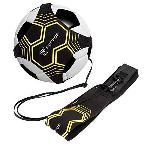 Soccer/Volleyball/Rugby Trainer, Football Kick Throw Solo Practice Training Aid Control Skills Adjustable Waist Belt for K...