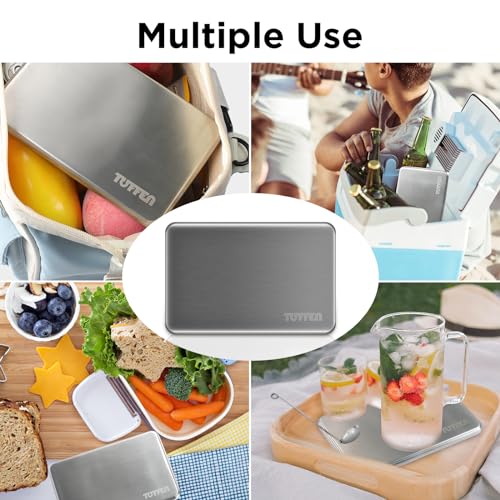 Tuffen Ice Packs for Lunch Boxes, Stainless Steel Cooling Pack for Cooler, Quick Freeze Long-Lasting Reusable Ice Pack, Mu...
