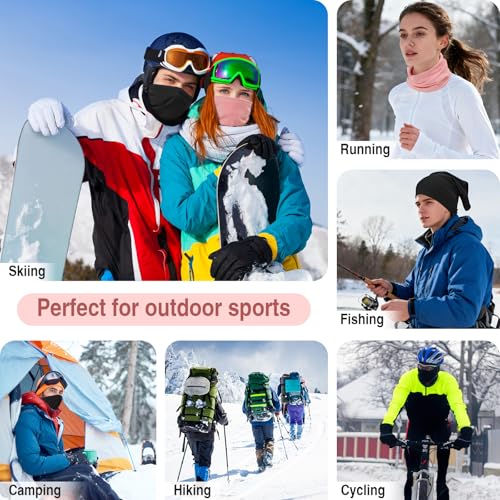 LUOLIIL VOE 2 Pack Winter Neck Gaiter Warmer for Men&Women,Windproof Face Cover Fleece Face Mask Scarf for Cold Weather Sport