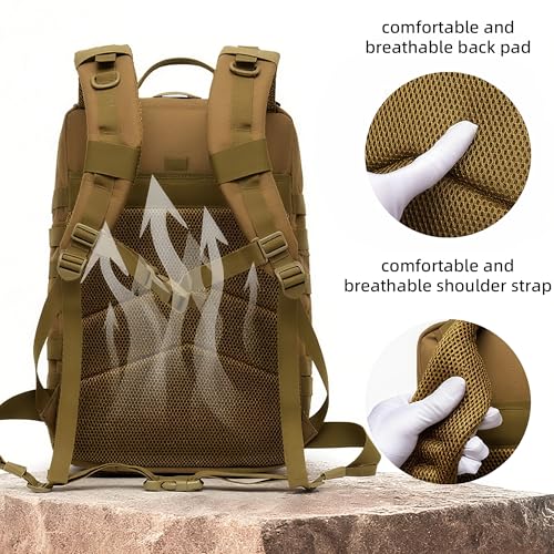 aiGear 50L Military Tactical Backpack 3 Days Assault Pack Large Day Backpack for Men Molle Army Bug Out Bag Waterproof Hea...