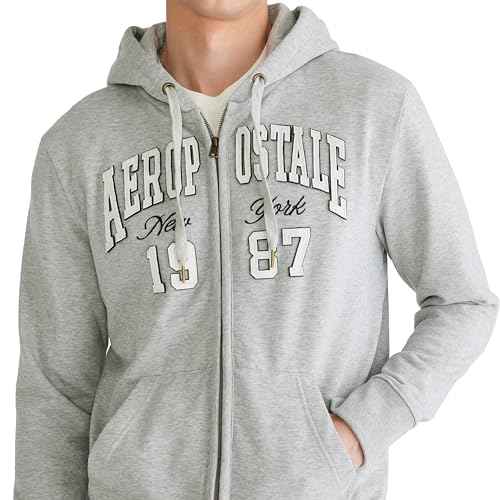 AEROPOSTALE mens Aero Logo Full Zip Hoodie- Arch