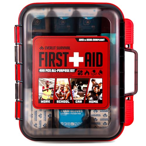 EVERLIT 400 Pcs OSHA/ANSI Compliant First Aid Kit Type III Class A Medical Kit Professional Med Kit Supplies for Contracto...