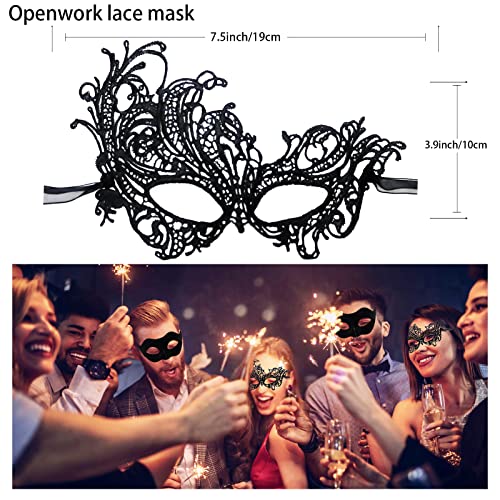 IncreDecor Couple Masquerade Lace Mask Set, Fit for Women and Men Venetian Halloween Masks, Specially for Costume, Mardi Gras