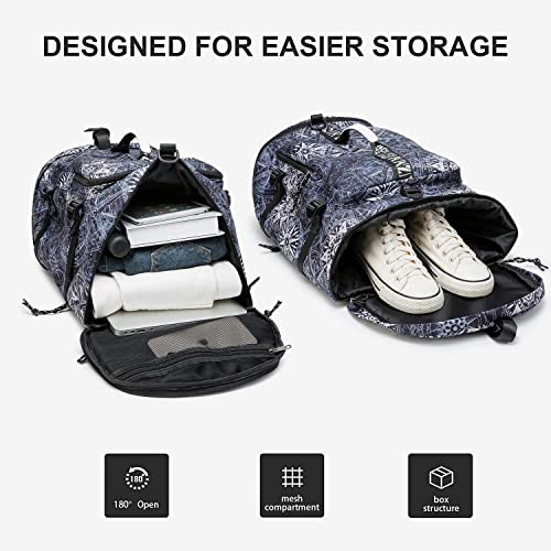 FUNYAGO Gym Duffle Bag Waterproof black Laptop Backpack Suitable for Hiking, Fishing, Travel 40L Large Capacity Trendy Coo...