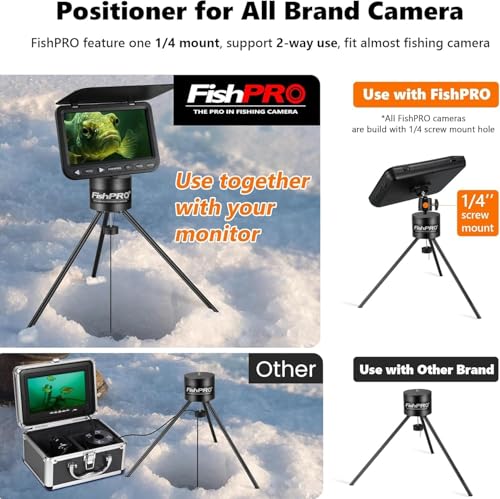 [FishPRO® 𝟮𝟬𝟮𝟲 𝐌𝐚𝐠𝐧𝐞𝐭] Tripod for Underwater Fishing Camera, For Max 11" Ice Hole - 2 Fix Way, [Full Aluminum] P...