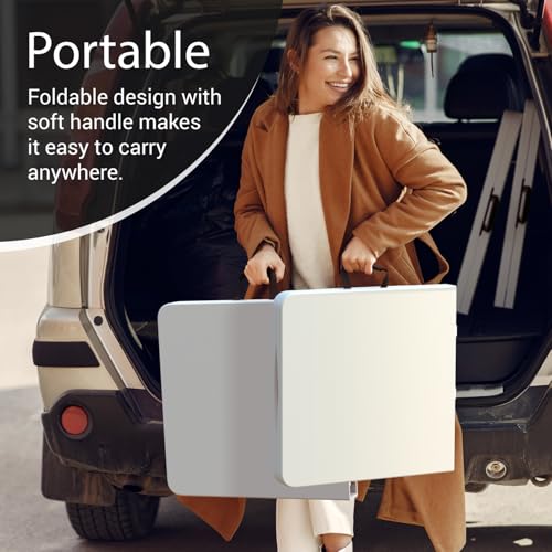 4 Feet Foldable Table Adjustable Height with Built in Handle, Steel Legs | 4FT Heavy Duty Portable | Perfect for Party Din...