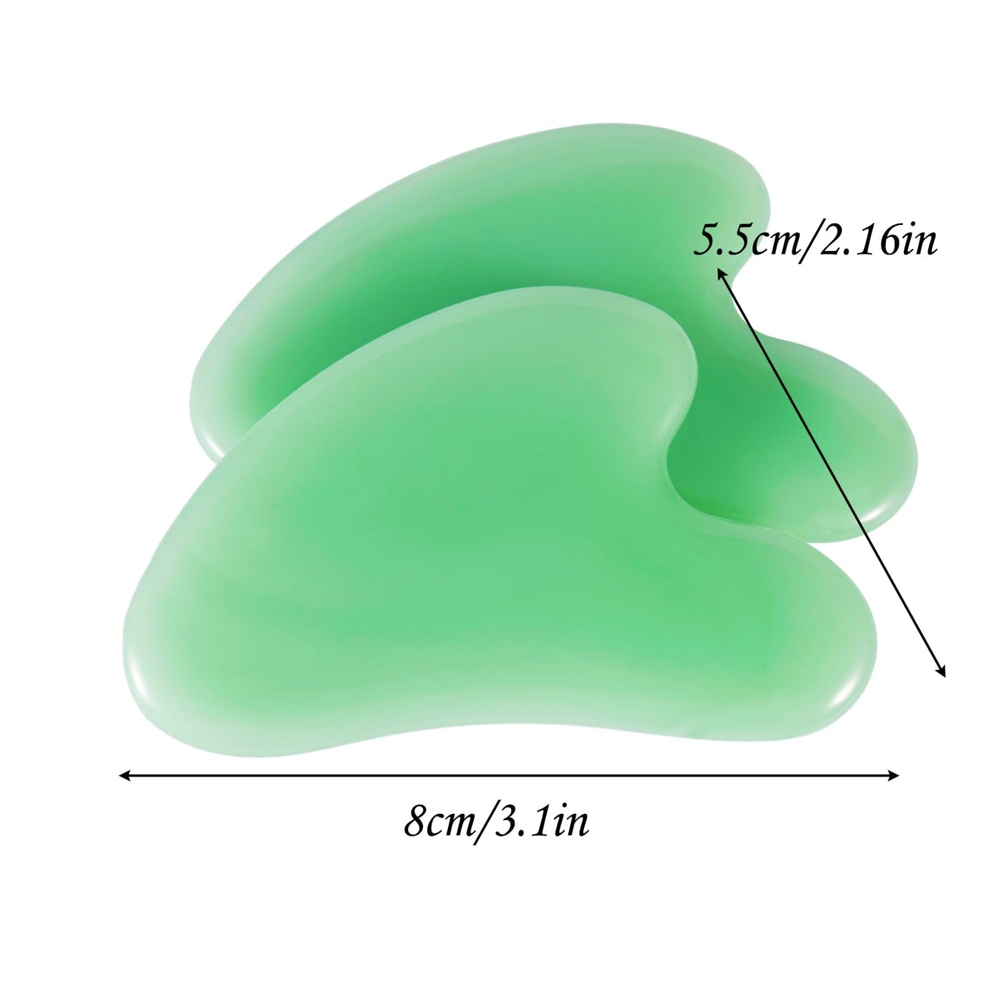 2pcs face gua sha Board Set, gua sha Jade Manual Massage Stick for face and Body, for Sculpting jaw line and eliminating Puffine