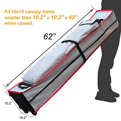Eurmax USA Heavy Duty Wheeled Bag Pop up Canopy Tent Universal Rolling Storage Bag with Handles for 10x10 Canopy Instant T...