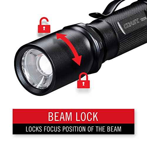 Coast TX17R 1250 Lumen Rechargeable Long Range Tactical LED Flashlight with Spot and Flood Beams, Durable Aluminum Build