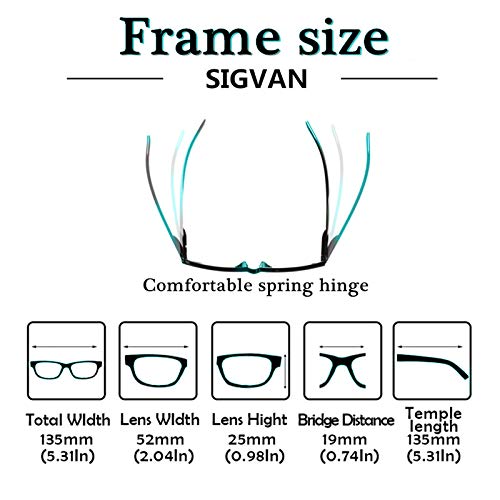 5 Pack Spring Hinge Reading Glasses Rectangular Fashion Quality Readers for Men and Women (5 Pack Mix, 1.25)Medium