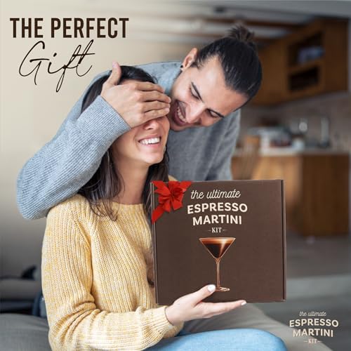 Espresso Martini Gifts– Premium Cocktail Kit - Espresso Martini Kit Maker Set with Glasses, Party-Ready Accessories, and E...
