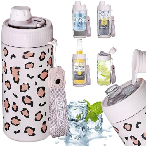 JOOPETALK Universal Can Cooler with Lid Fits All 12oz Cans& Bottles, 100% Leak-Proof Water Bottle, 4-in-1 Insulated Can Co...