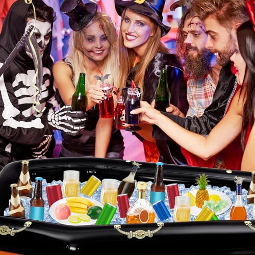 Aoriher 2 Pack 52 Inch Inflatable Coffin Cooler Fake Coffin Floatie Drink Ice Chest Buffet Bucket Beverage Cooler for Summ...