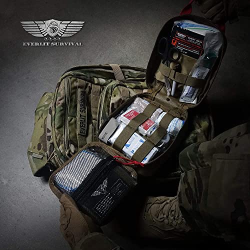 EVERLIT Advanced Trauma Kit, CAT GEN-7 Tourniquet, TCCC Compliant, Mil-Spec Nylon Laser Cut Pouch with 36" Splint, Militar...