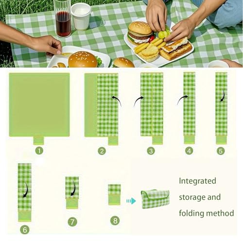 EIYNIY Large Picnic Blanket Waterproof and Sand Proof -59x39 inch Large Outdoor Beach Mat, Portable Foldable Blanket, Suit...