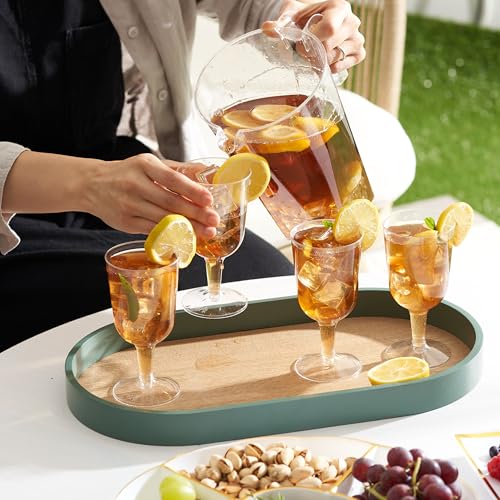 MATANA 12 Premium Plastic Wine Glasses (6 oz) - Hard Plastic Wine Glass for Cocktails, Dessert, Wine Tasting - Reusable Wi...