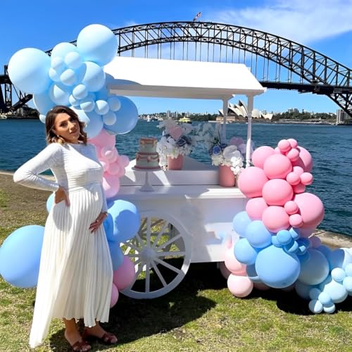Pink and Blue Party Balloons,Pink Blue Latex Balloons 50 Pcs 12 inch Blue and Pink Gender Reveal Party Balloons for Gender...