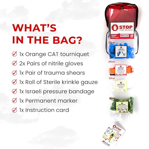 iThrive Express Bleeding Control Kit with Tourniquet - Easy-to-Use Emergency Kit with Official Stop The Bleed License - Fi...