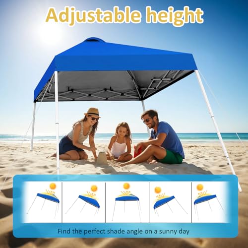 SAILARY 8x8 Top Pop Up Canopy Tent with Central Lock Design, Slant Legs, Backpack, Easy Outdoor Sun Shade for Events, Part...
