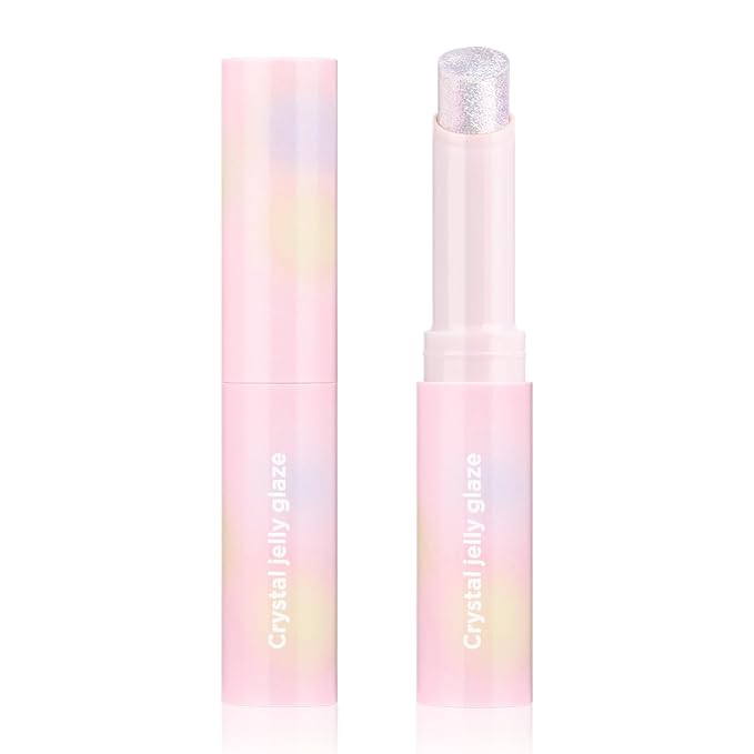 Crystal Hydrating Jelly Stick Eyeshadow Stick, Glitter Makeup Jelly Shimmer Eye Shadow Crayon, Lightweight Eye Brightener Makeup Glitter Eye Shadow (ROSY GEM, 01 ROSY GEM)