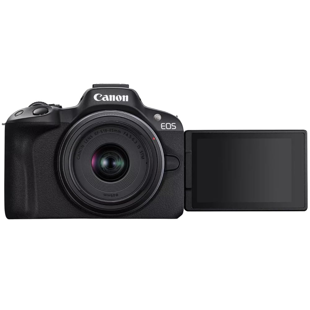 Canon EOS R50 Mirrorless Camera Body with 2 Lens Kit RF-S 18-45mm is STM and 55-210mm is STM 5811C022 Bundle with Deco Gear Bag + 2 Battery +Tripod + Filters + Wide Angle & Telephoto Lenses & More