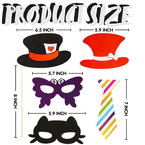 Joyin Toy Photo Booth Props 66 Pieces，Multicolor Kit for Graduation Wedding Party Supplies Favors，with Stick, Hats, Glasse...
