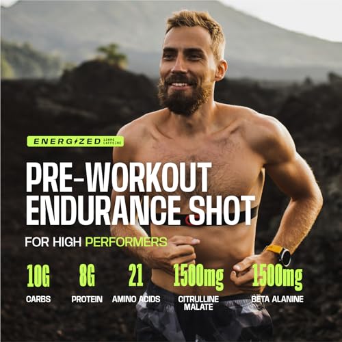 Frog Fuel Ultra Energy Gel & Energized Pre Workout Shot with 120mg Caffeine, 1500mg Beta Alanine, Electrolytes 8g Protein ...