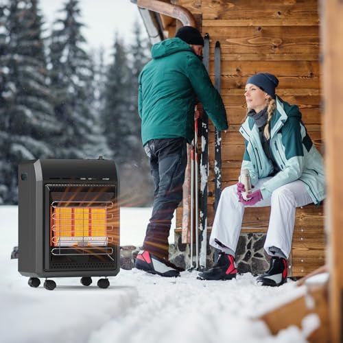 Jocoevol Propane Heater Outdoor Portable 6000 To 18000 BTU Propane Gas Heater Cordless 3 Settings for Patio, With Tip-Over...