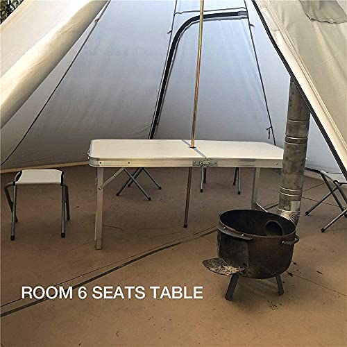 4 Persons 5lb Lightweight Tipi Hot Tents with Stove Jack, 7'3" Standing Room, Teepee Tent for Hunting Family Team Backpack...