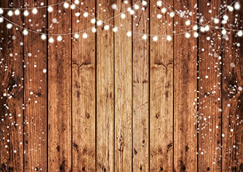 LTLYH 8x6ft Brown Wood Photography Backdrop Photographers Brown Photo Backdrop Retro Wood Wall Backdrop Baby Shower Birthd...