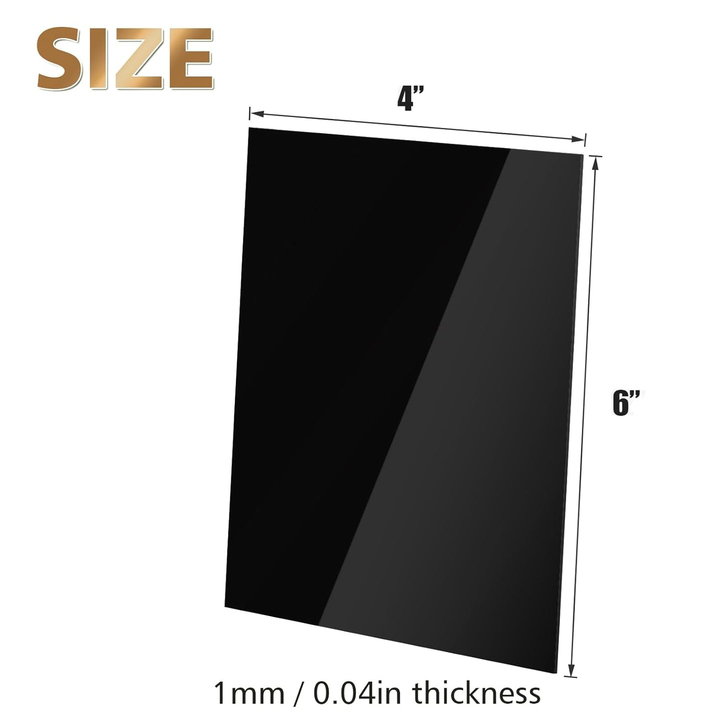 Egofine 4" x 6" Black Plexiglass Sheets 12 Pack 0.04 Inch Cast Acrylic Sheet Thick for DIY Craft Projects, Painting, Photography, Sign, Display Stand, Home Decor, Easy to Cut