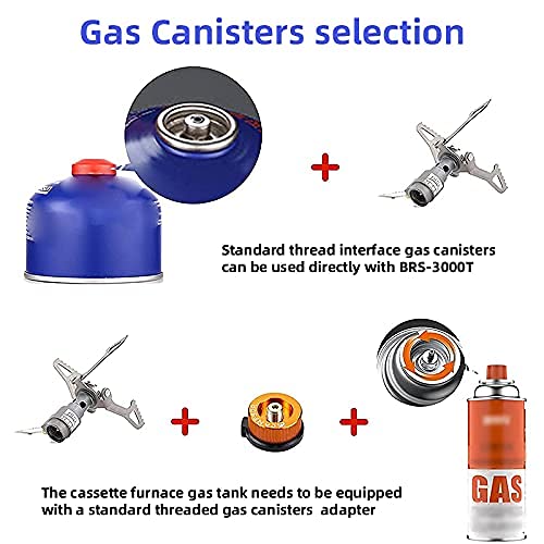 BRS -3000T Backpacking Stove Camping Portable Propane Butane Stove Mini Stove for Outdoor Travel Mountaineering Cooking (2...