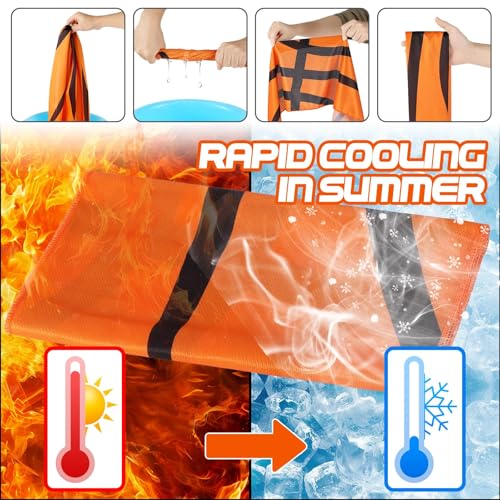 Olgaa 24 Pcs Sport Party Favors 12 Pcs Reusable Basketball Water Bottle Bulk 20 oz 12 Pcs Soft Cooling Towels Sports Acces...