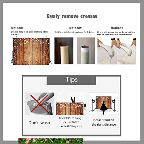 LTLYH 8x6ft Brown Wood Photography Backdrop Photographers Brown Photo Backdrop Retro Wood Wall Backdrop Baby Shower Birthd...