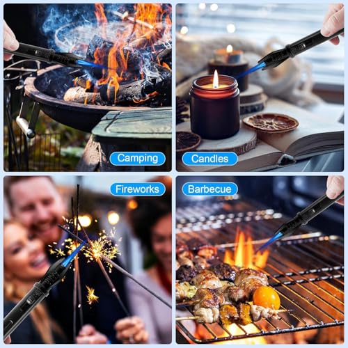 Camping Mini Torch Lighter EDC Windproof Small Lighters with Visual Window Refillable Gas Pocket Tactical Jet Flame for Hi...