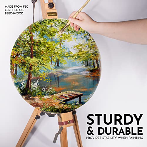 Daler-Rowney St. Paul's Easel - Wooden Easel Stand for Professional and Student Artists - Secure Canvas Stand for Oil and ...