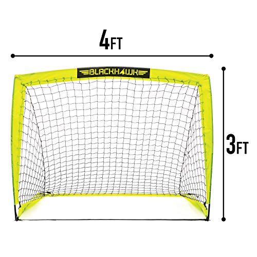 Franklin Sports Blackhawk Backyard Soccer Goal - Portable Pop Up Soccer Nets - Youth + Adult Folding Indoor + Outdoor Goal...