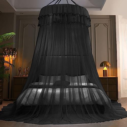 Kertnic Mosquito Net Bed Canopy for Girls, Princess Canopy Bed Curtain Fine Sheer Mesh Dome Bed Canopies, Kids & Adults La...