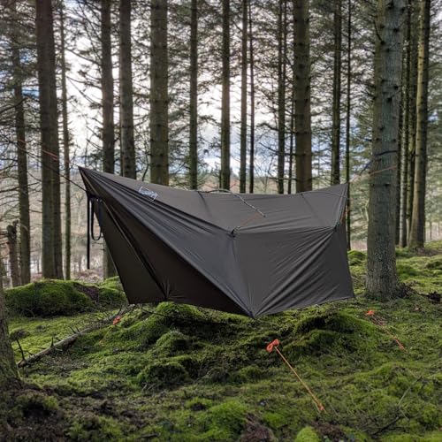 onewind 12×10 ft Hammock Tarp, Ultralight Tarp Silnylon Hammock Rain Fly Lightweight Waterproof Camping Tent Tarp with Doo...