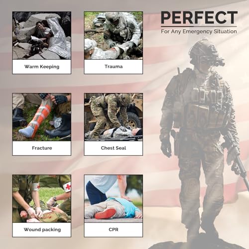 IFAK Trauma First Aid Kit Molle Pouches Emergency Survival Kit for Tactical Military Car Travel Hiking Camping with Vented...